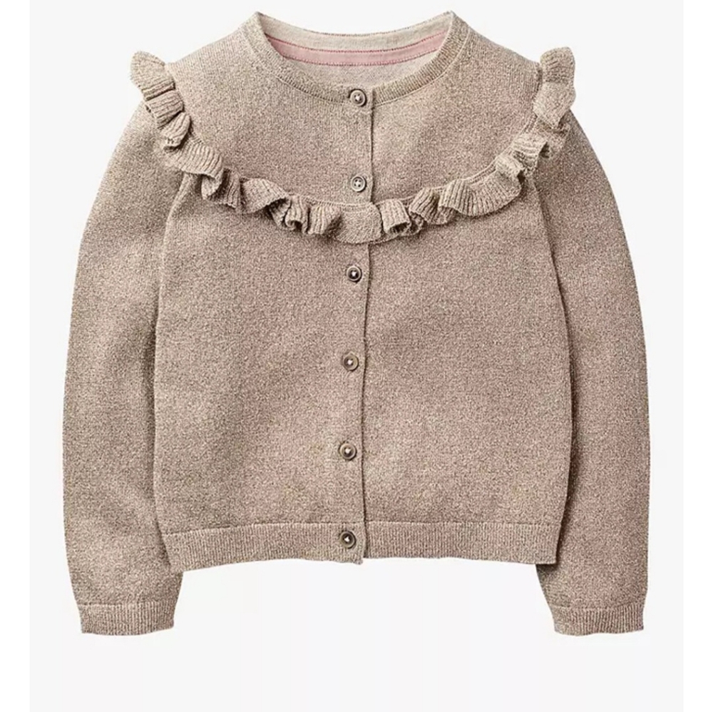 Mini Boden Beige Button-Up Sweater